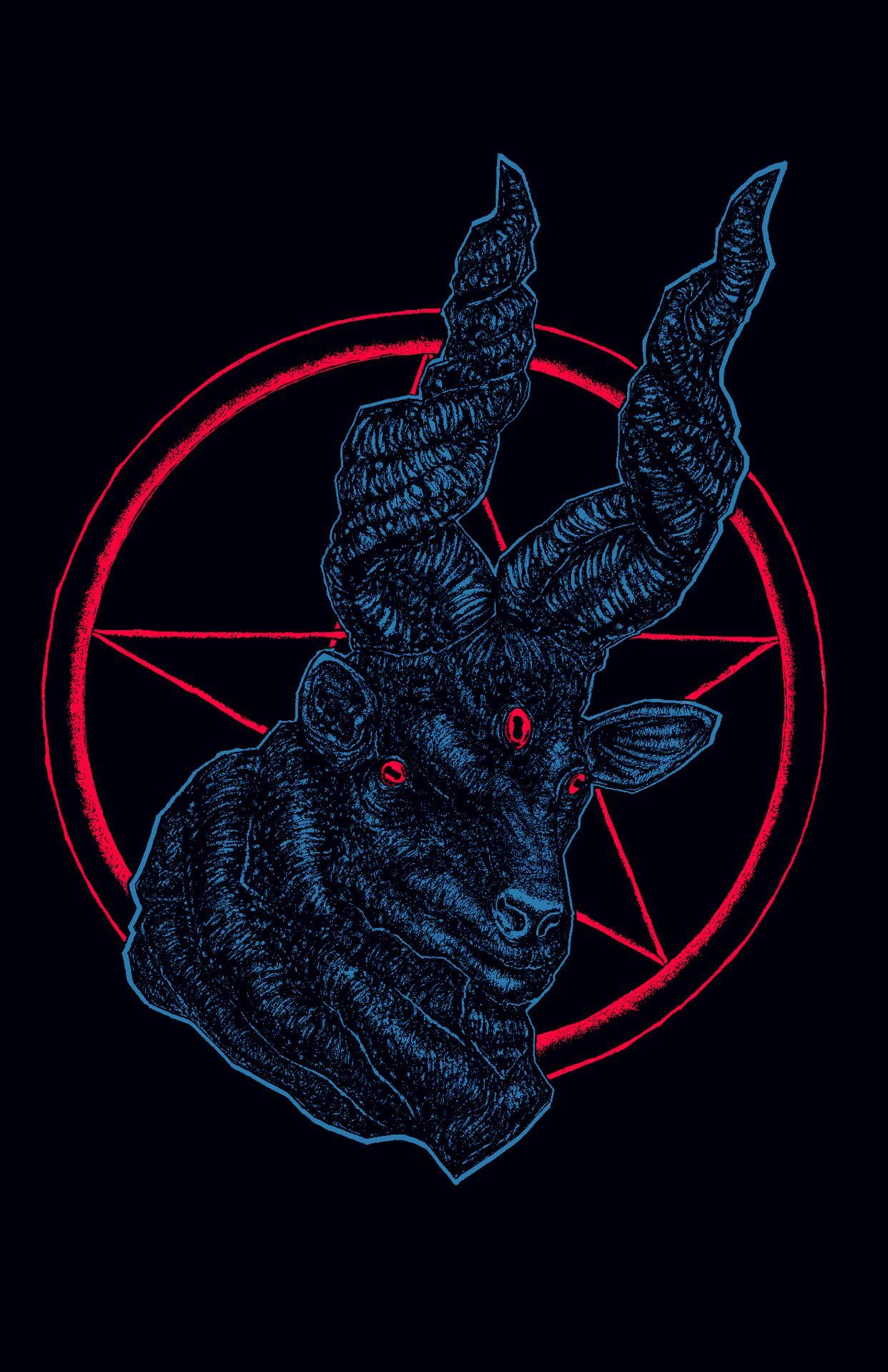 Testa di capra pentagramma, 1242x1920 Full HD Verticale, Smartphone