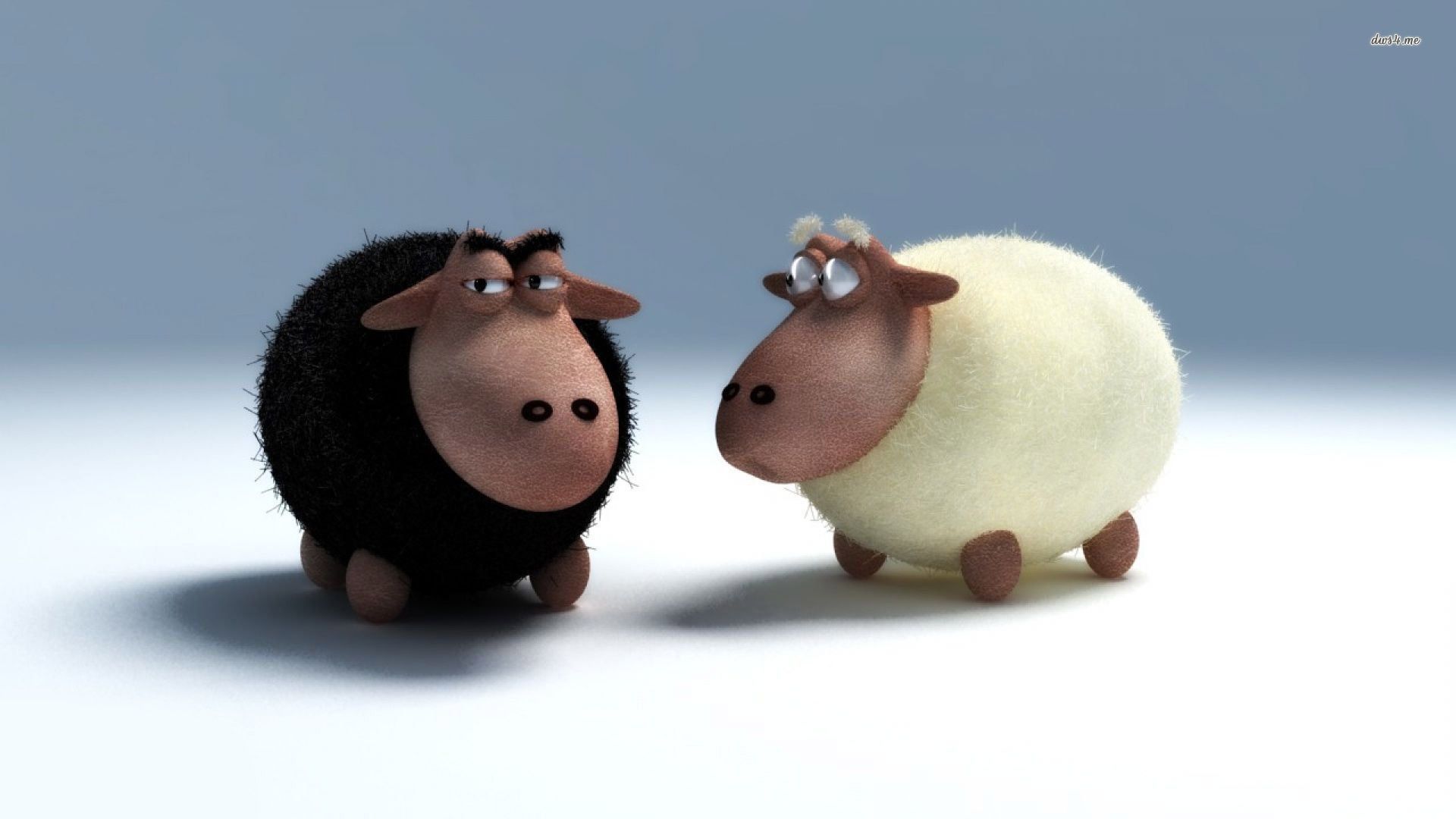 Pecora nera e bianca 3D, 1920x1080 Full HD 1080p, PC
