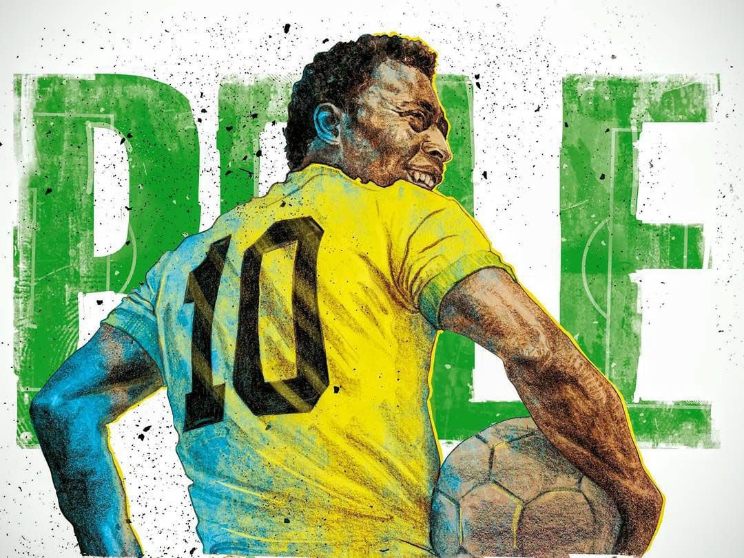 Pelé calciatore illustrazione, 1080x811 HD, PC
