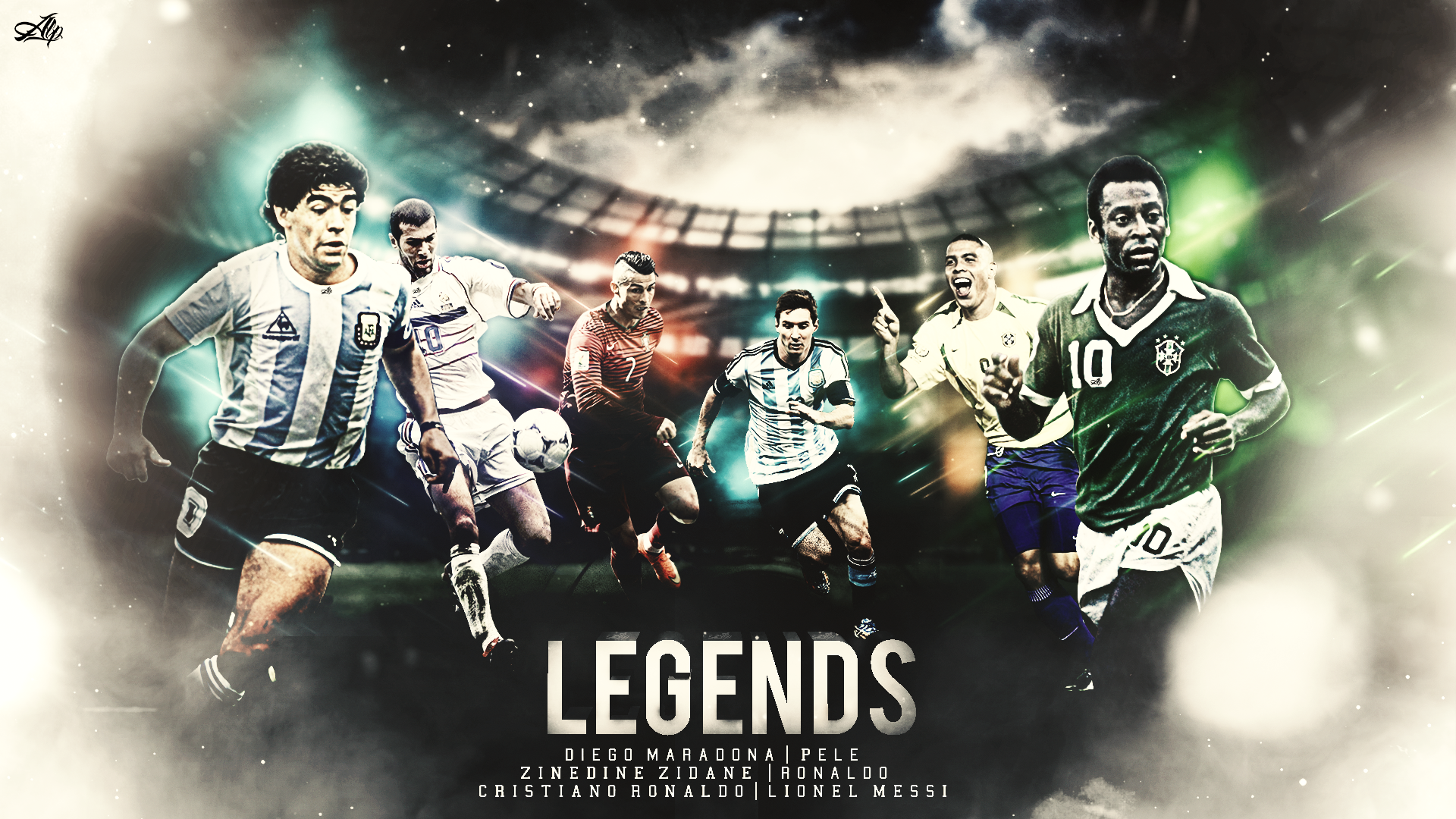 Leggende del calcio collage, 1920x1080 1080p, PC Desktop