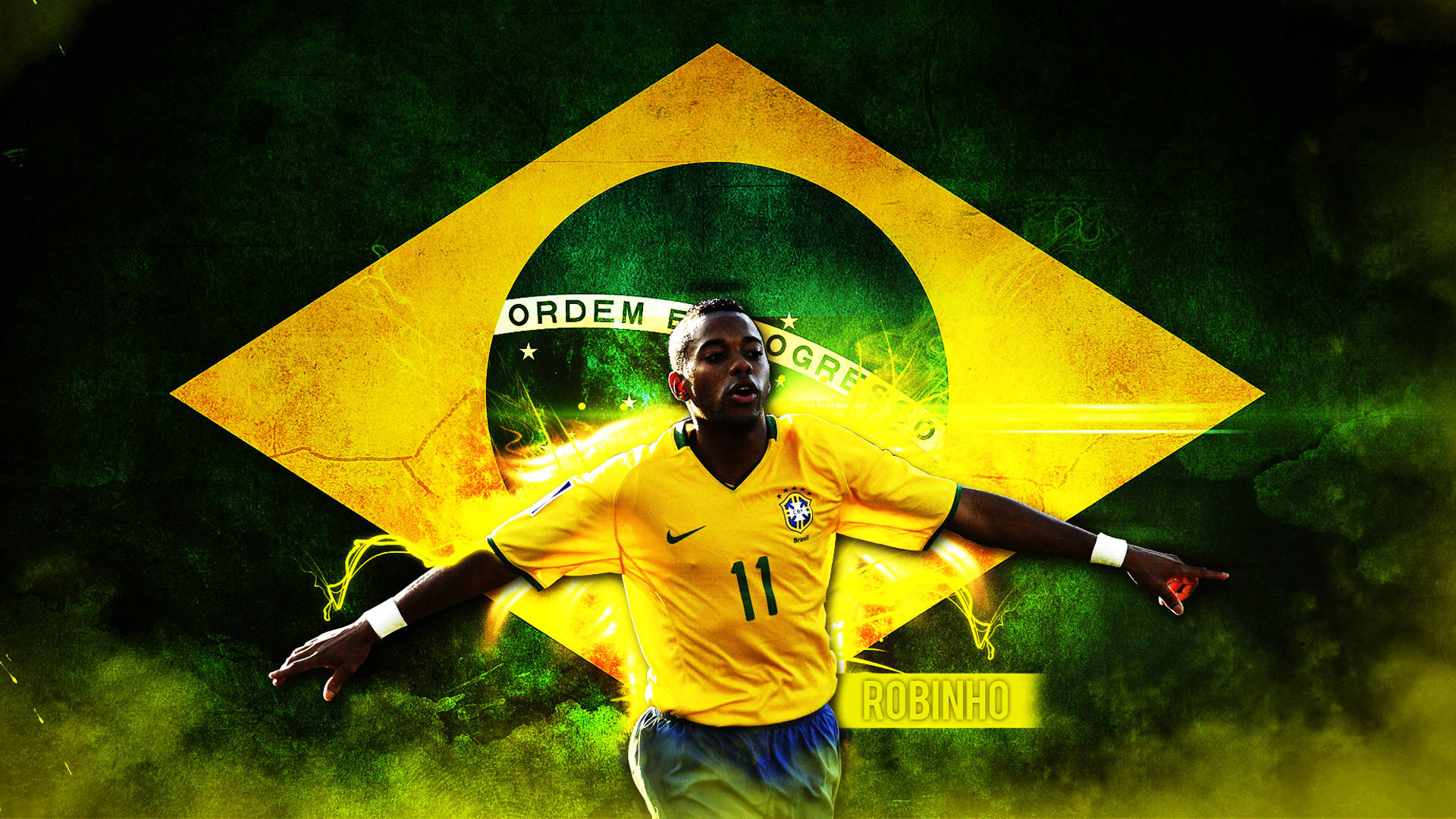 Calciatore brasiliano bandiera Brasile, 1920x1080 Full HD 1080p, Desktop