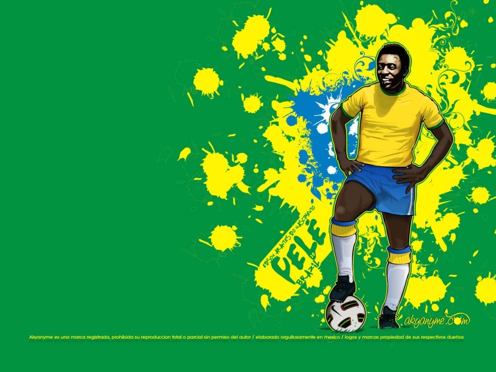 Pelé illustrazione calcio Brasile, 1024x768 HD, Desktop