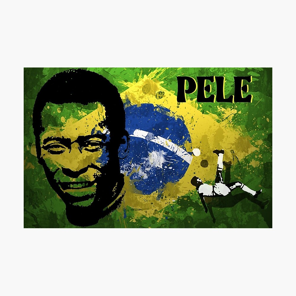 Pelé ritratto bandiera Brasile, 1000x1000 HD, Desktop