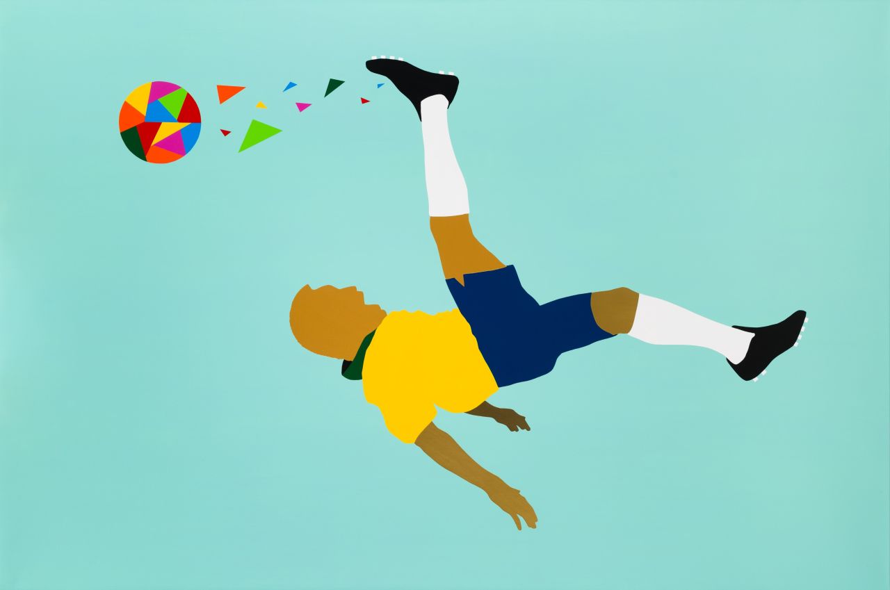 Illustrazione calciatore Pelé bicicletta, 1280x849 HD, HP Laptop