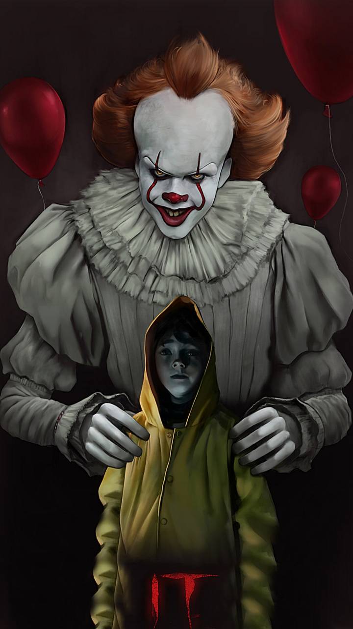 Pennywise clown con palloncini rossi, 720x1280 Verticale, Telefono