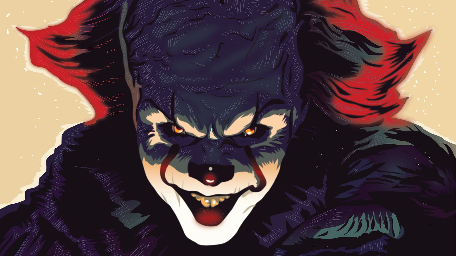 Pennywise clown horror illustrazione, 1600x900 900p, PC