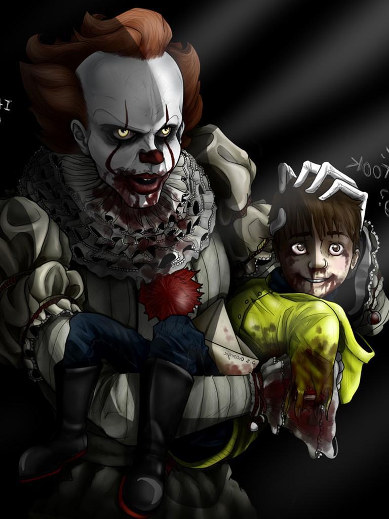 Pennywise clown horror bambino, 768x1024 Full HD Verticale, Smartphone