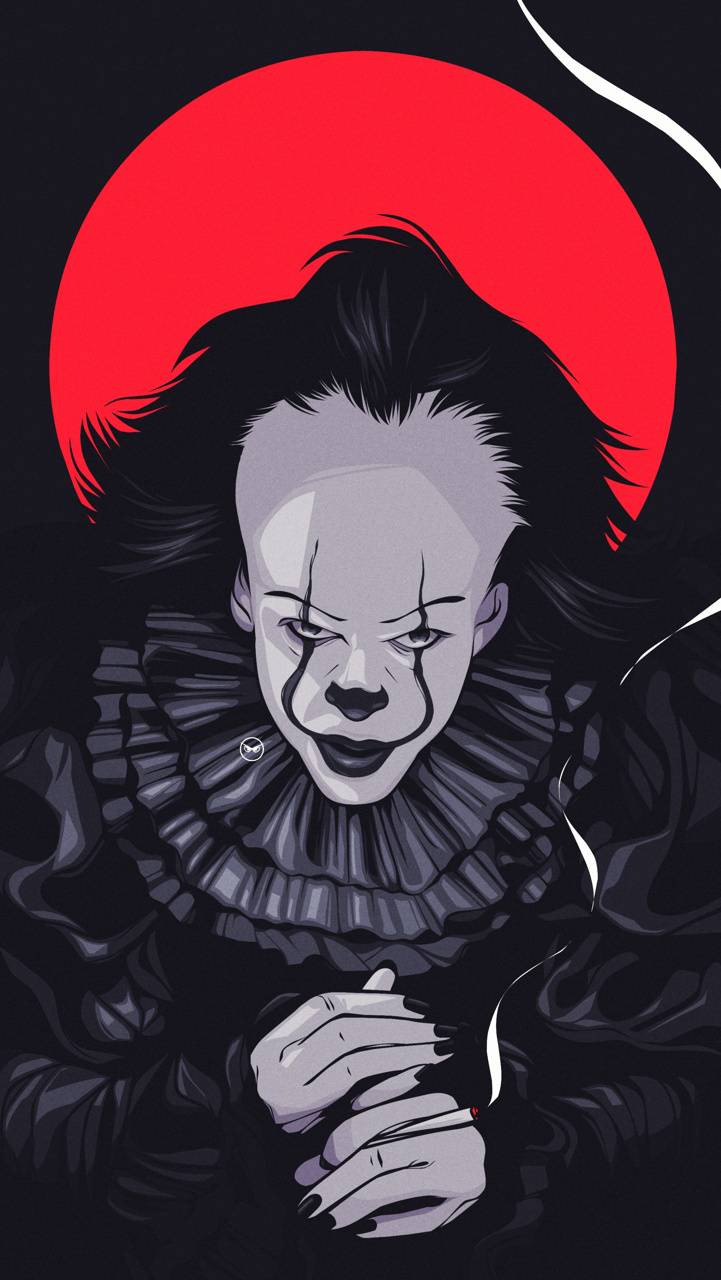 Pennywise clown horror illustrazione, 721x1280 Verticale, Mobile