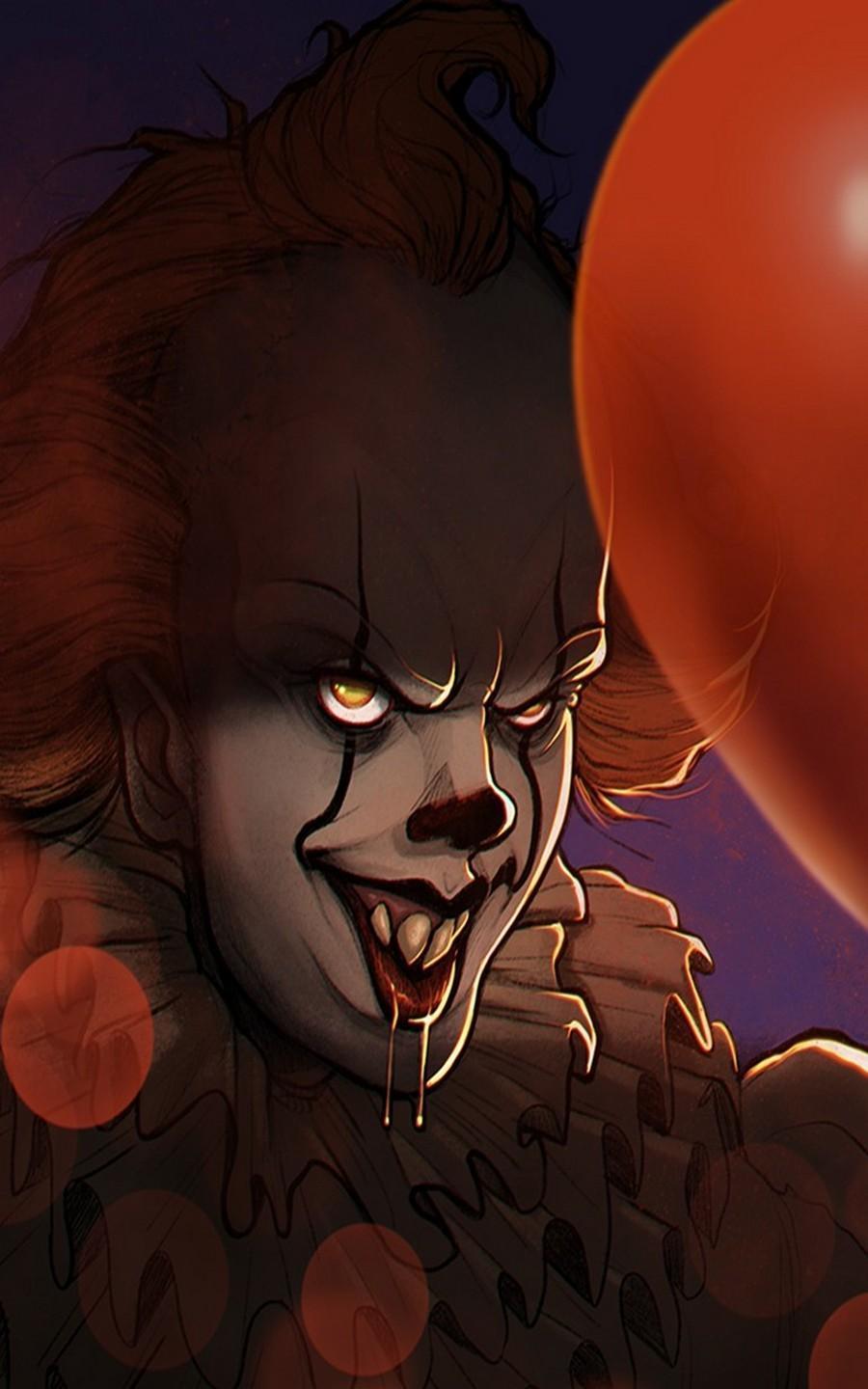 Pennywise clown palloncino rosso, 900x1440 Verticale, Telefono