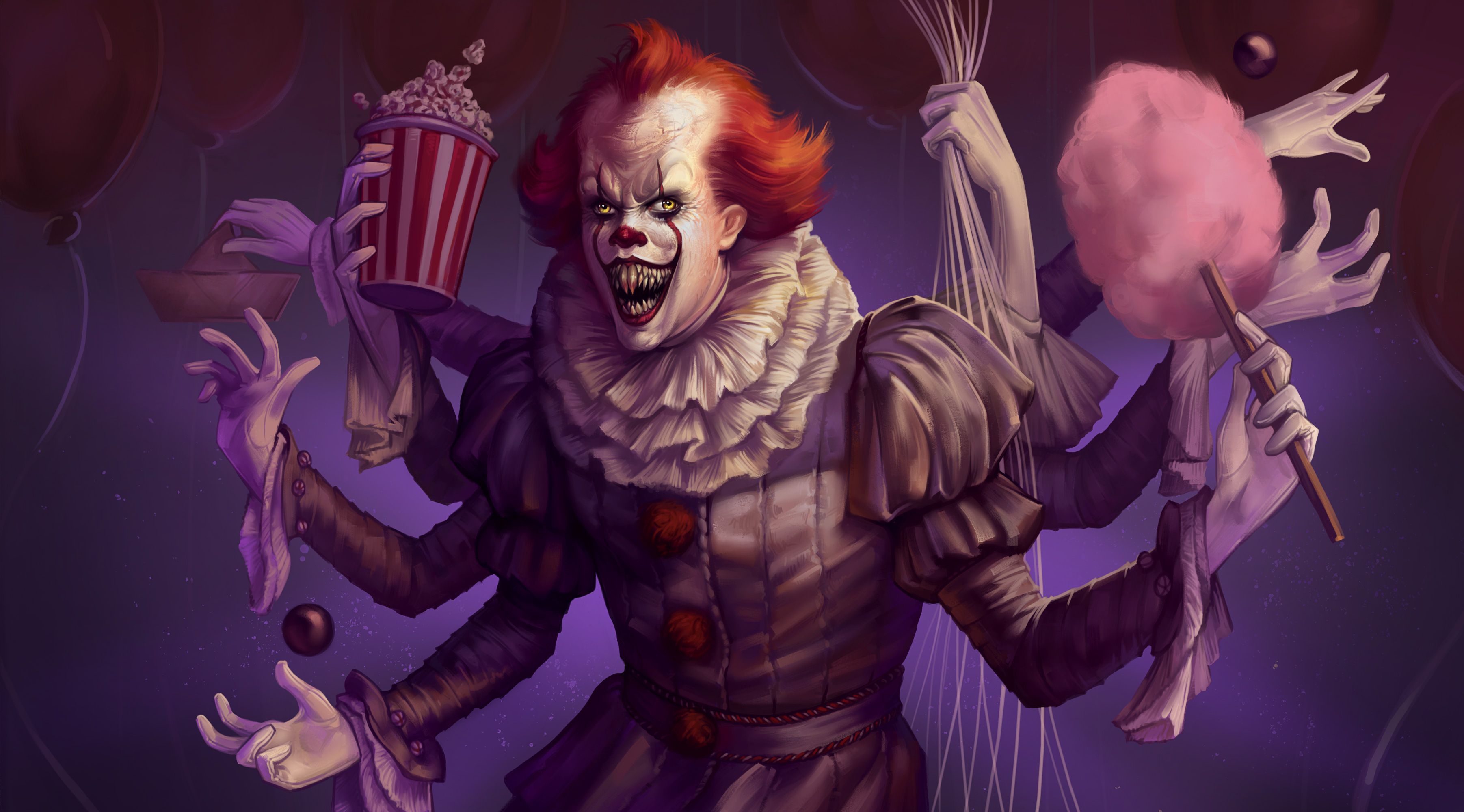 Pennywise clown ragno artwork, 3605x2000 2K, Laptop