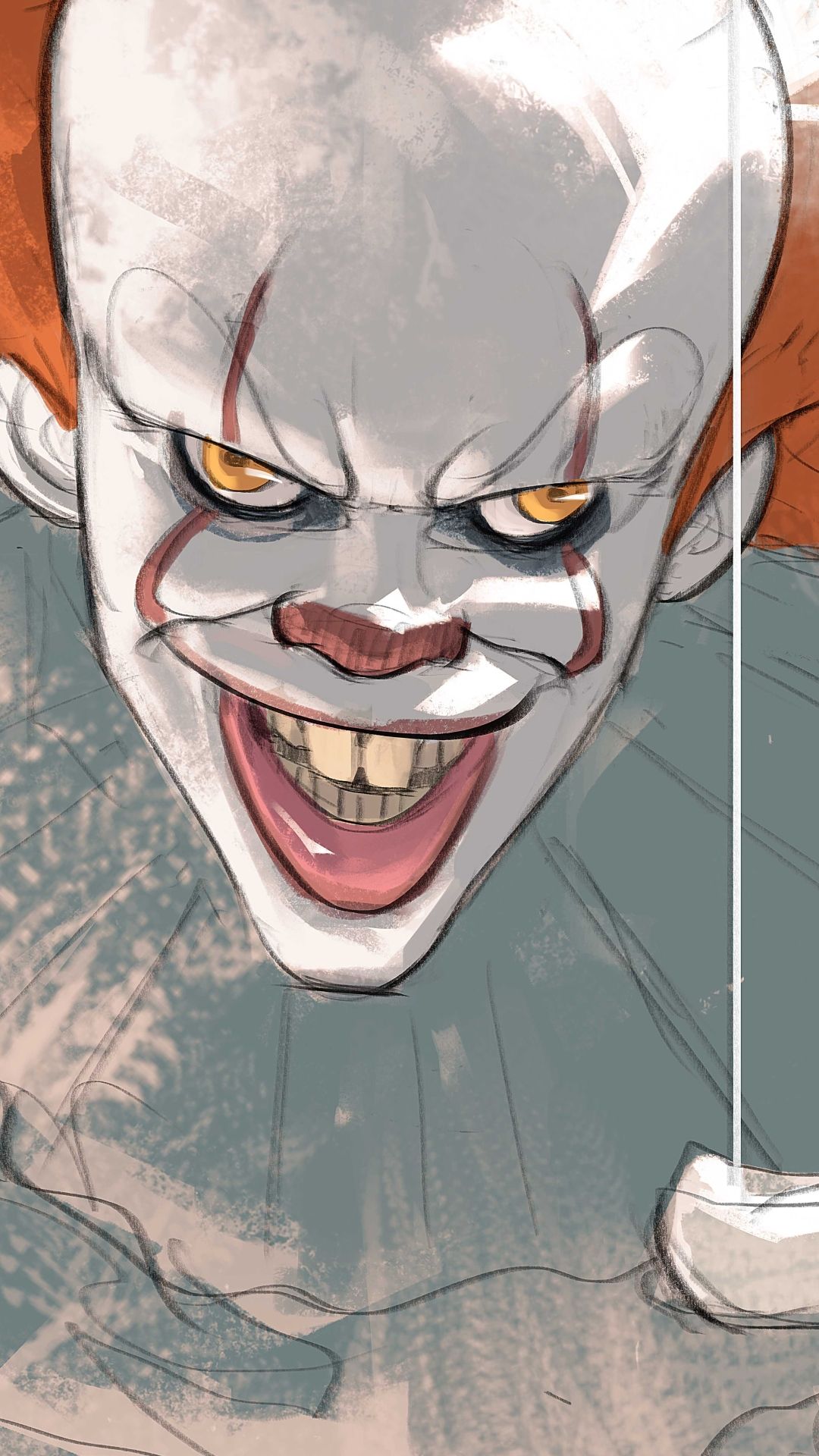 Pennywise clown inquietante, 1080x1920 Verticale, Telefono