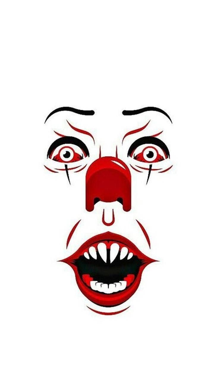 Volto clown Pennywise minimalista, 720x1280 Full HD Verticale, Google Pixel