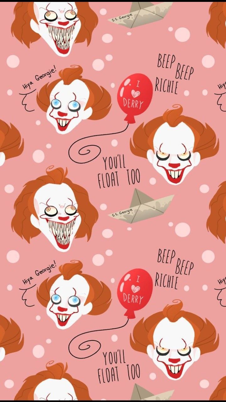 Pennywise clown pattern rosa, 720x1280 Full HD Verticale, iPhone