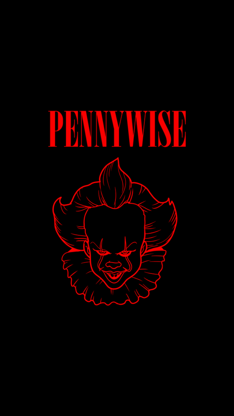 Pennywise clown minimal rosso, 750x1334 Verticale, Mobile