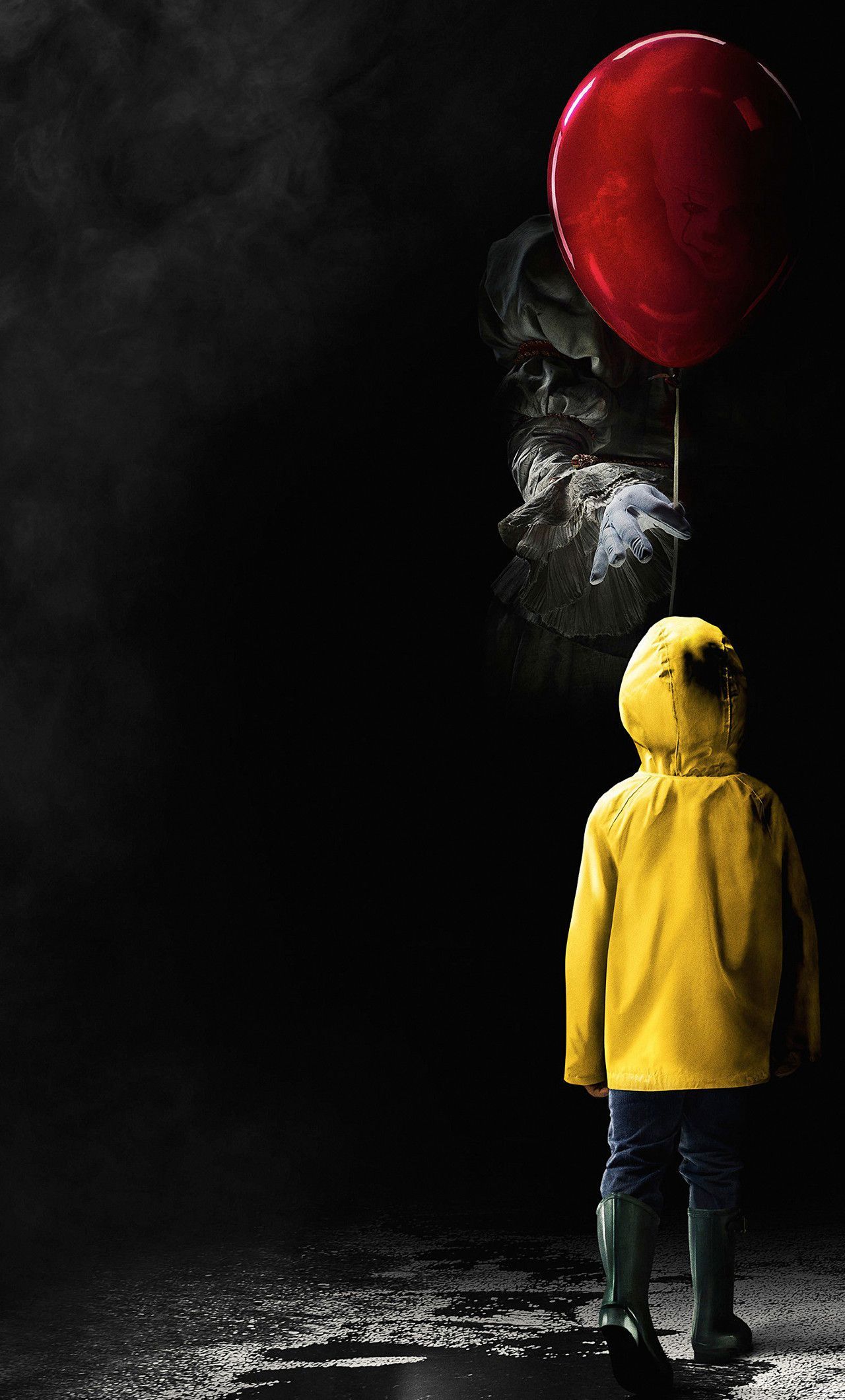 Bambino impermeabile giallo palloncino rosso, 1280x2120 Verticale, Telefono