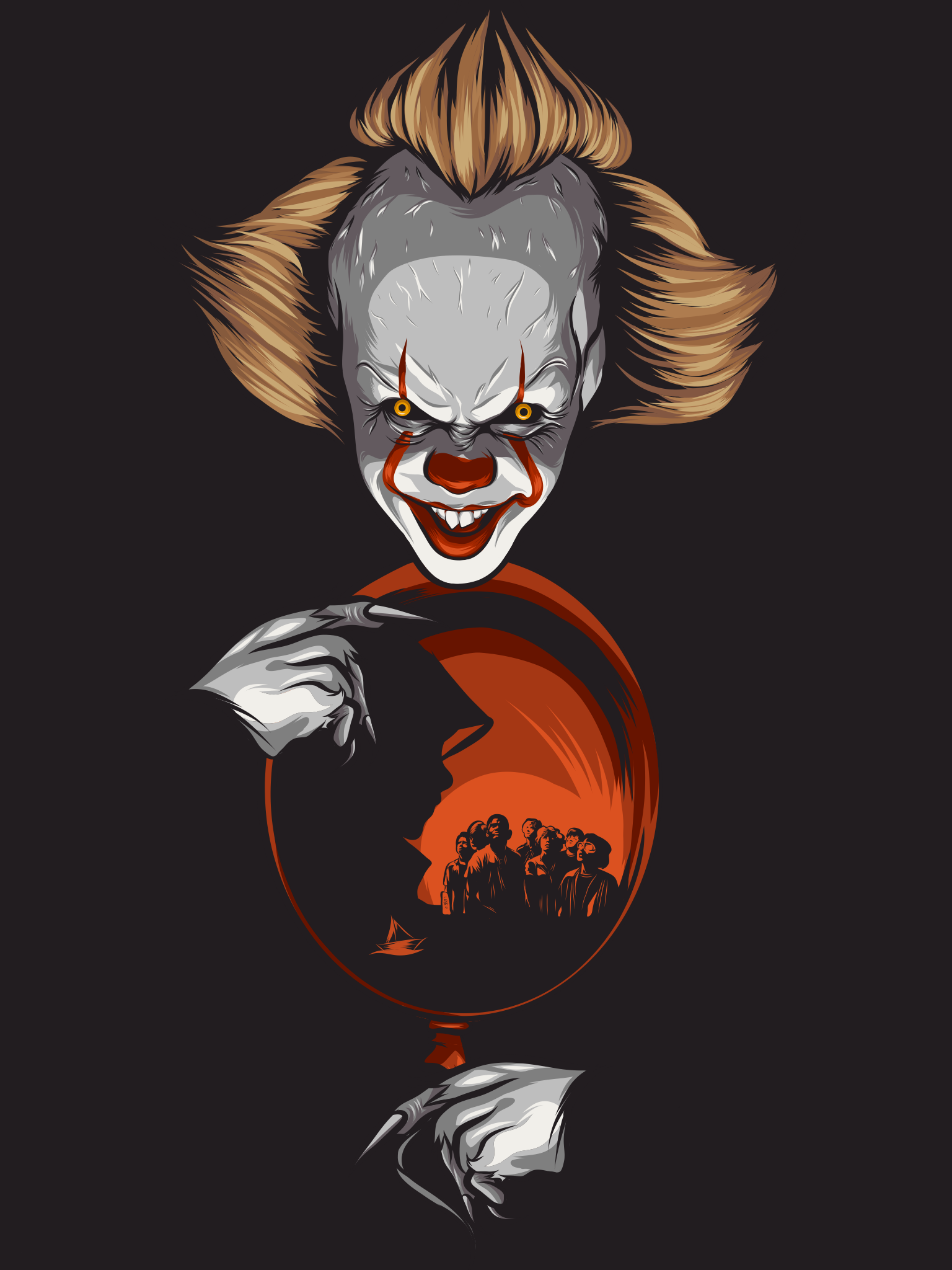 Pennywise clown palloncino rosso, 1536x2048 Verticale, Mobile