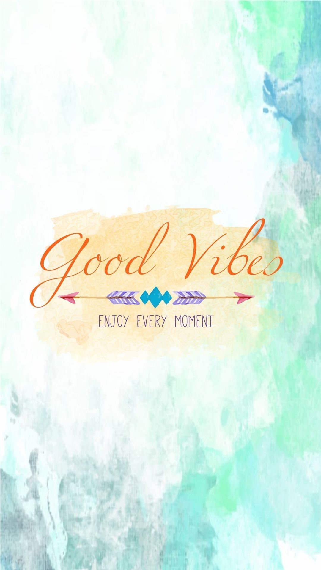 Good Vibes acquerello verde, 1080x1920 Full HD Verticale, Smartphone