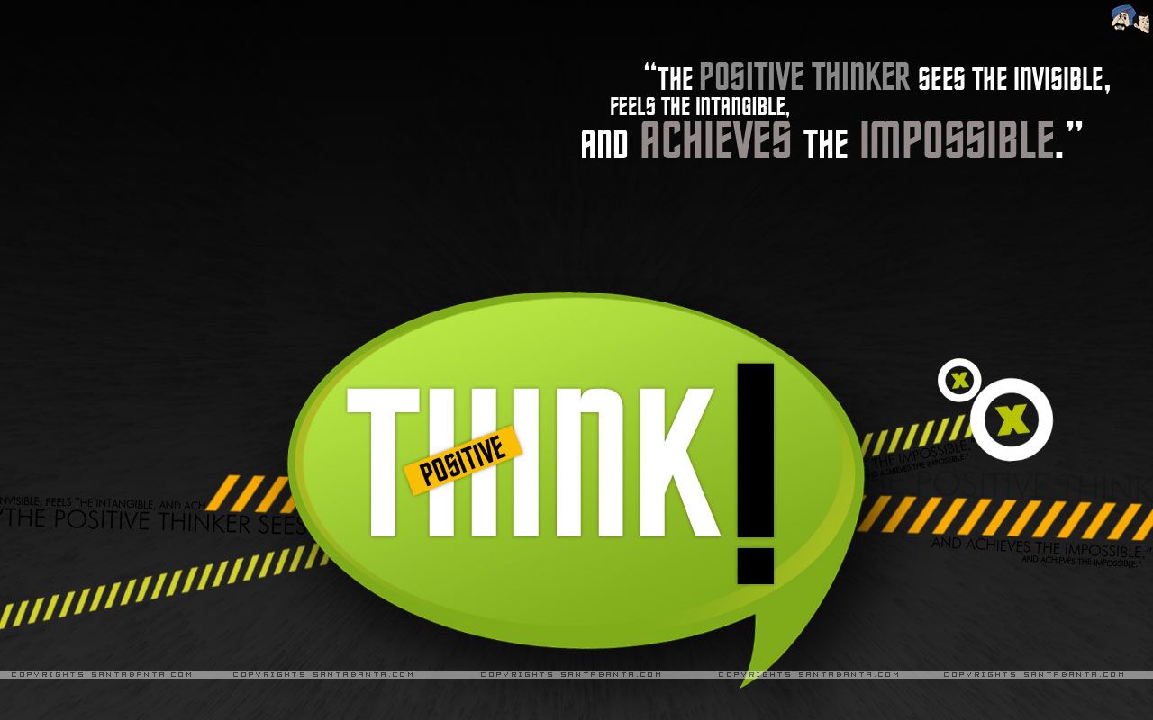 Fumetto verde Think Positive, 1280x800 HD, Desktop