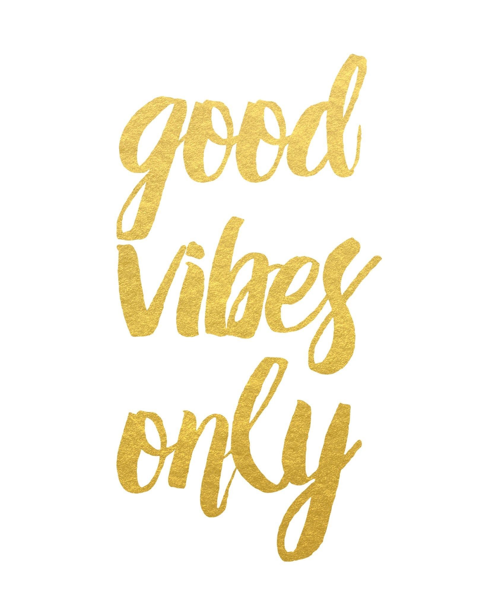 Scritta Good Vibes Only oro, 1638x2048 Verticale, Mobile