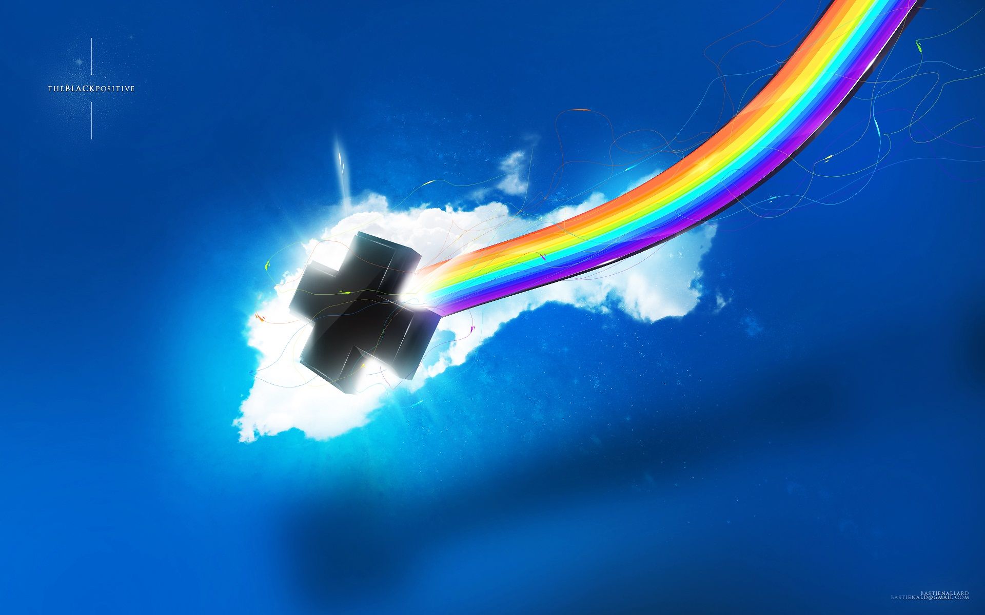 croce nera con arcobaleno, 1920x1200 Full HD+ WUXGA, Desktop