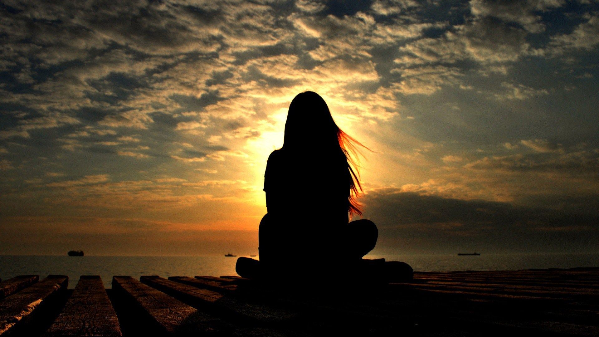 Silhouette donna al tramonto, 1920x1080 1080p, PC Desktop