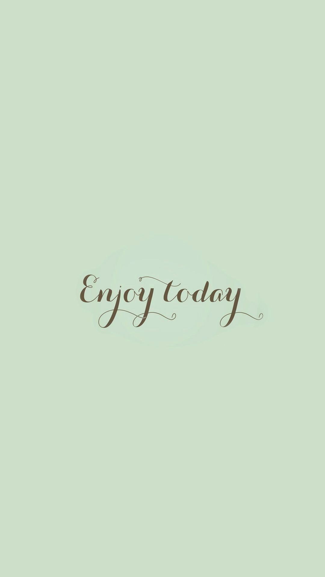 Scritta corsivo Enjoy Today verde, 1080x1920 Verticale, Mobile