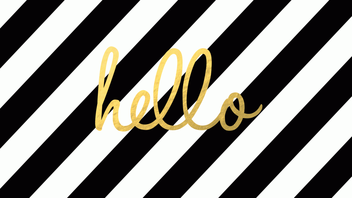 Strisce diagonali bianche e nere con scritta hello, 1200x675 HD, Dell XPS
