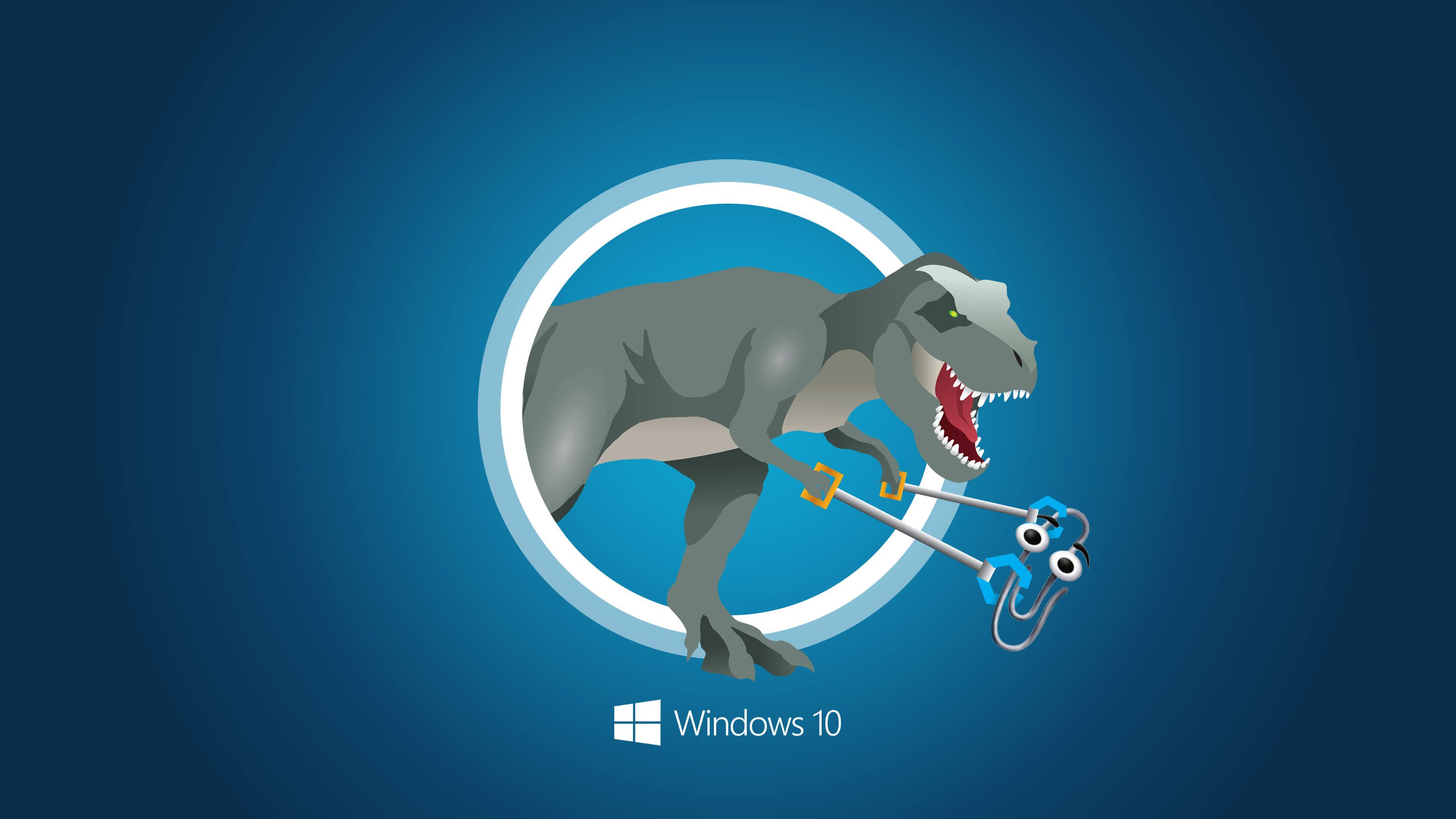 Dinosauro logo Windows 10, 3200x1800 2K+, Laptop