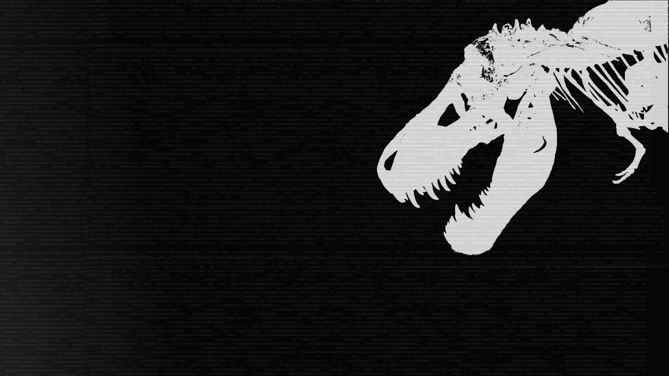 Scheletro dinosauro T-Rex nero, 1366x768 720p, HP Laptop