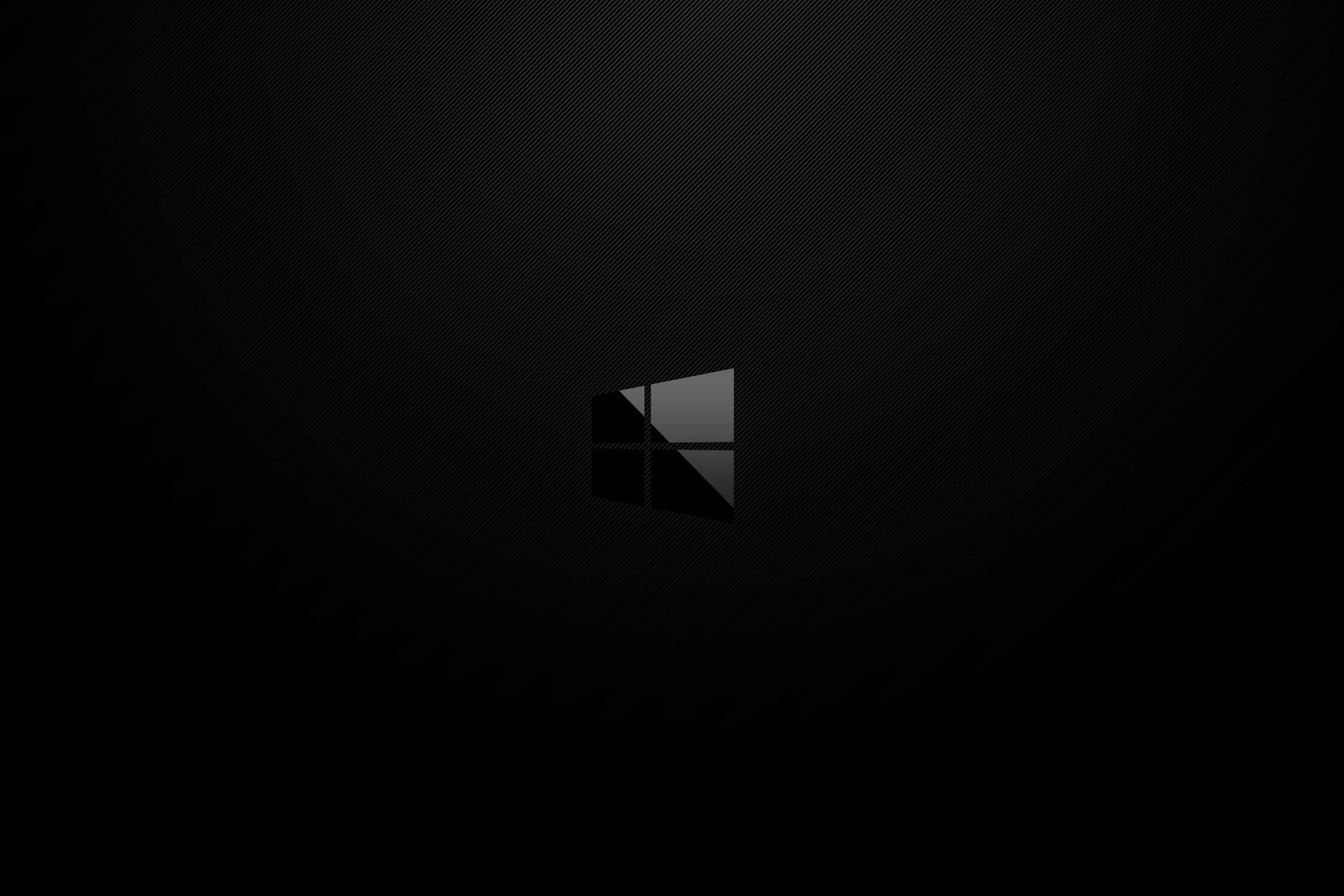 Logo Windows scuro minimalista, sistema operativo Microsoft, 2256x1504 2K, Notebook Gaming