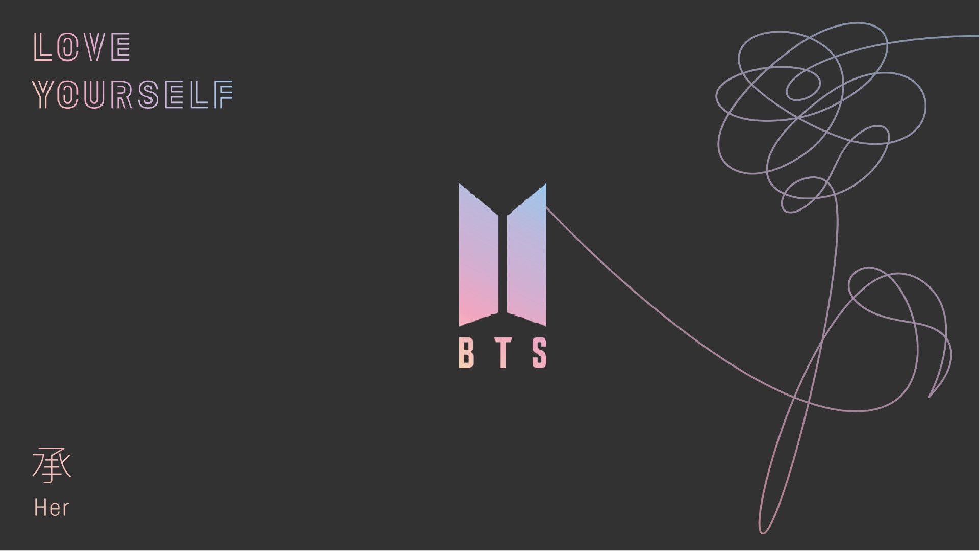 BTS Love Yourself logo, Bangtan Sonyeondan, 1921x1081 Full HD, Dell XPS