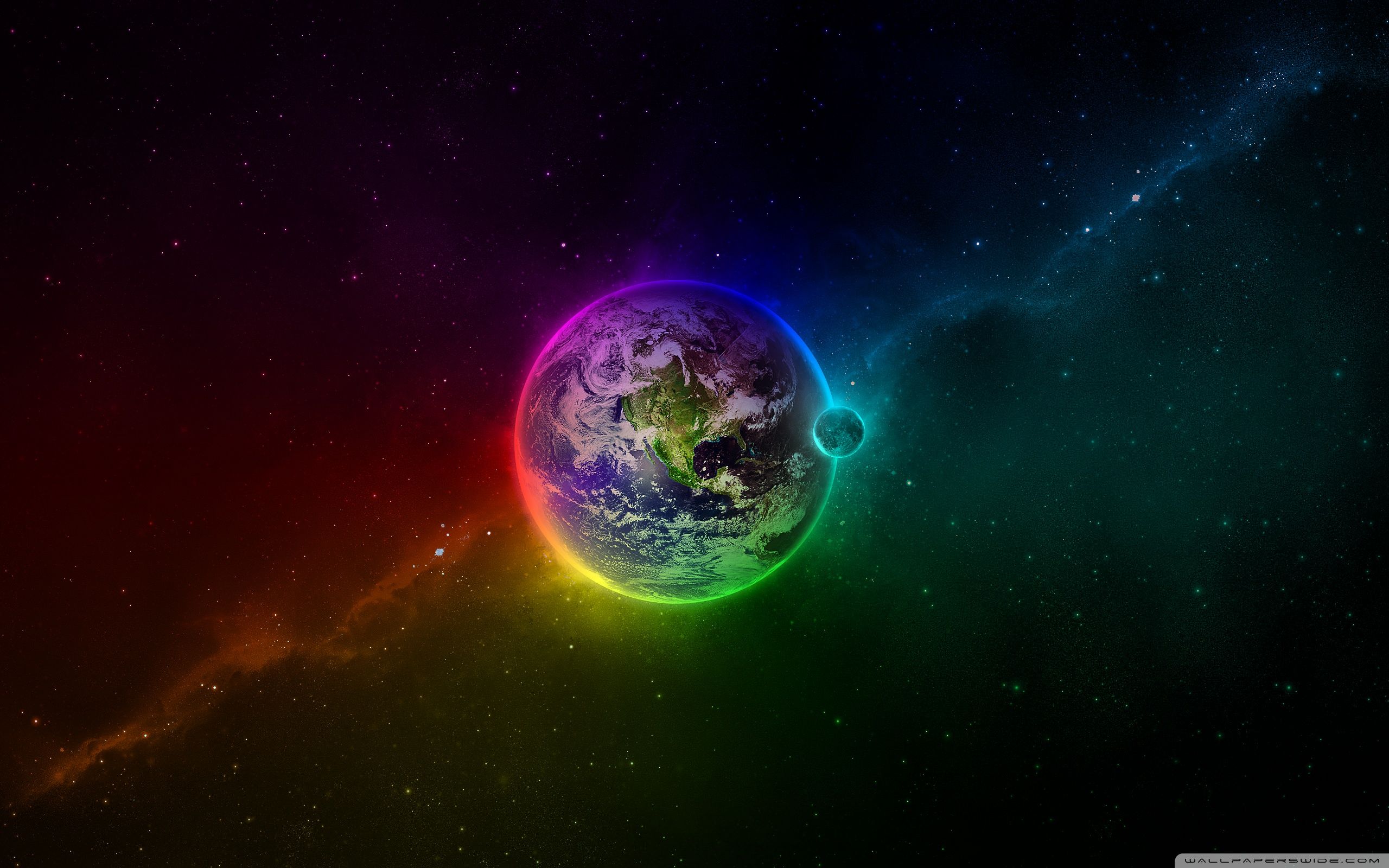 Pianeta Terra con alone colorato, sfondi per Tablet, 2560x1600 2K, Tablet