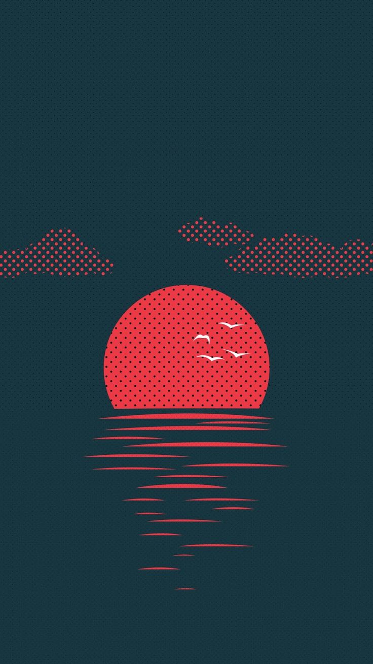 Tramonto minimalista rosso e blu, sfondi per Tablet, 736x1308 Full HD Verticale, iPad