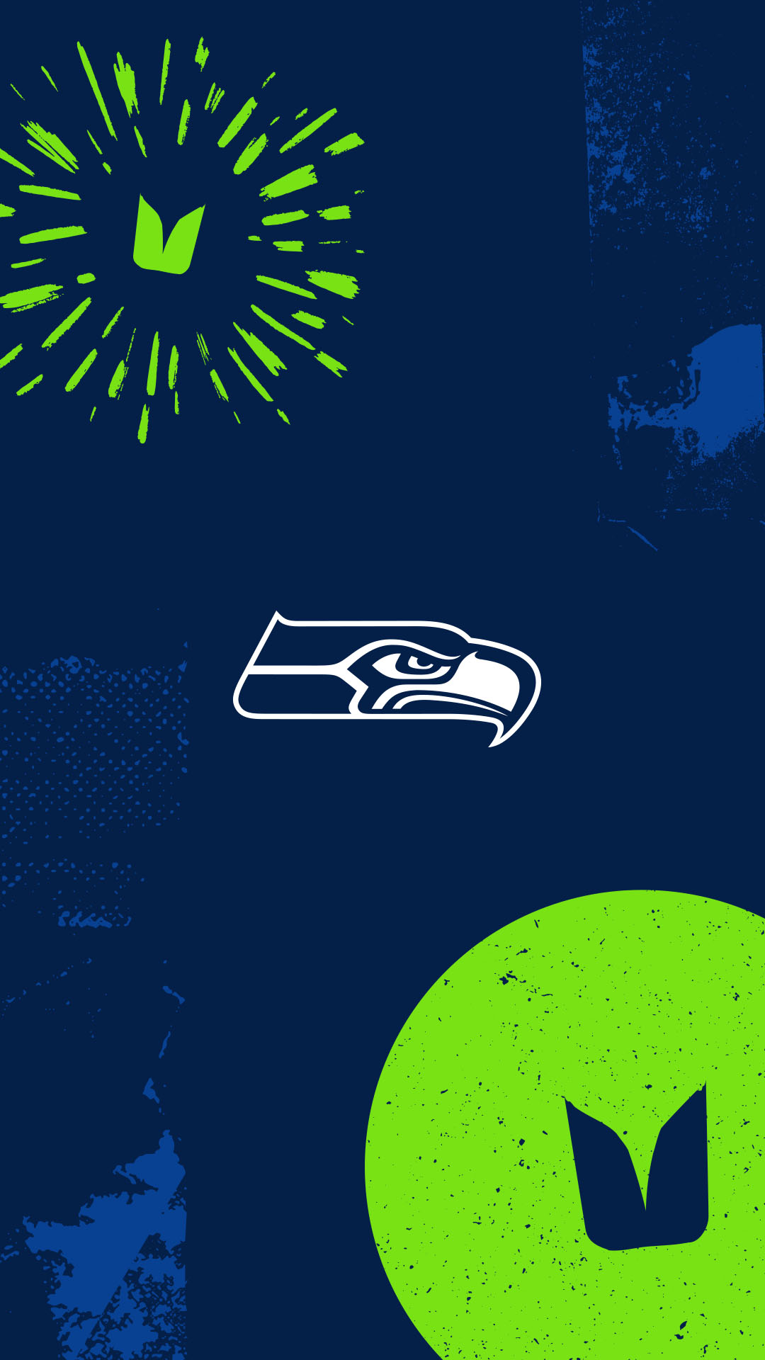 Logo Seattle Seahawks blu verde, sfondi per Tablet, 1080x1920 Full HD Verticale, Tablet Android