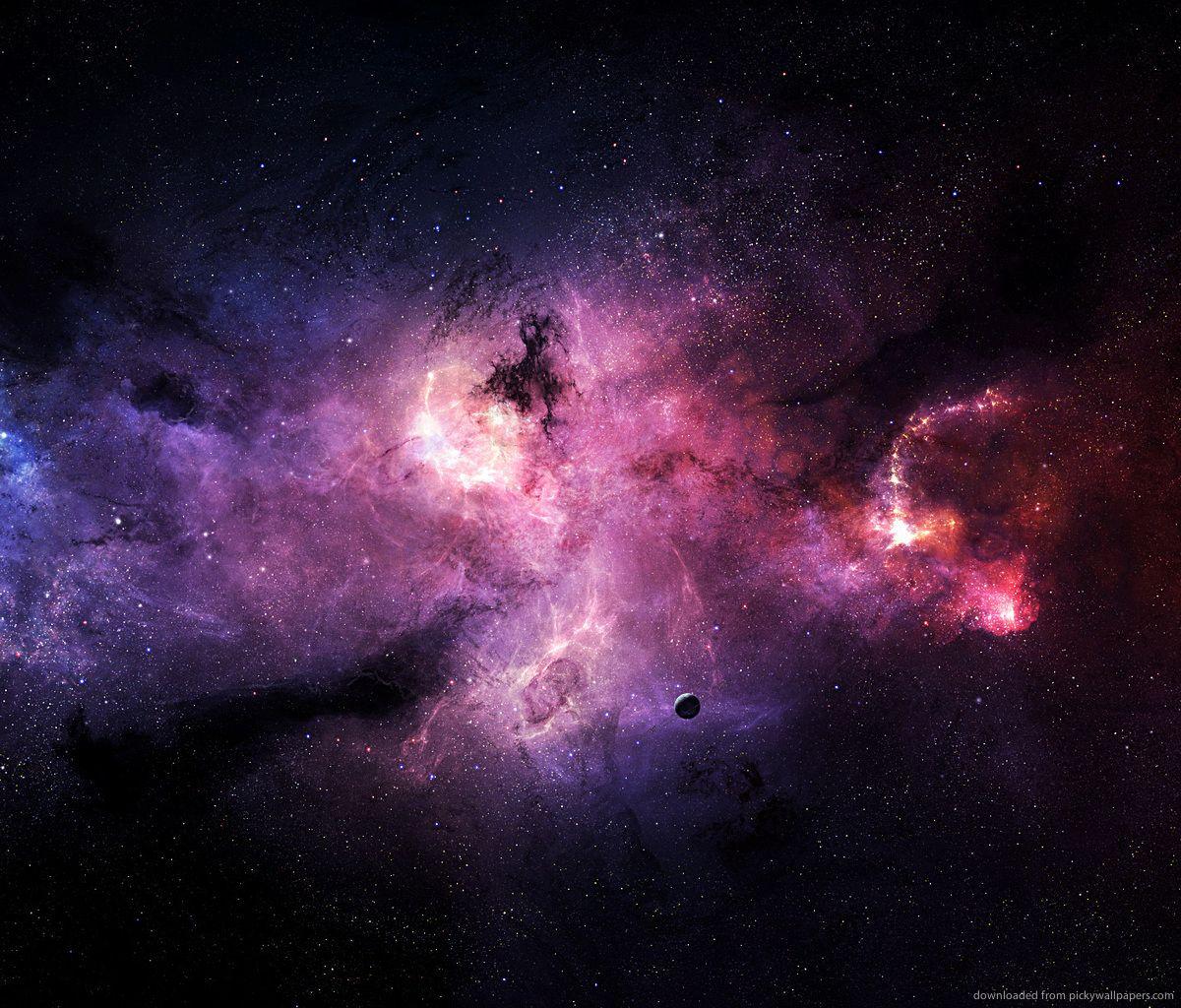 Nebulosa spaziale viola e rosa, sfondi per Tablet, 1200x1024 HD, Galaxy Tab