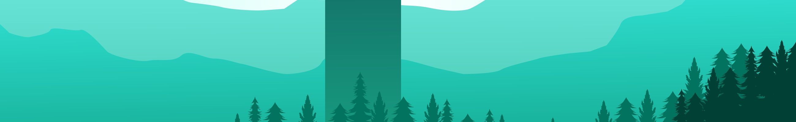 Foresta e montagne minimaliste verdi, 2600x400 21:9, Ultrawide