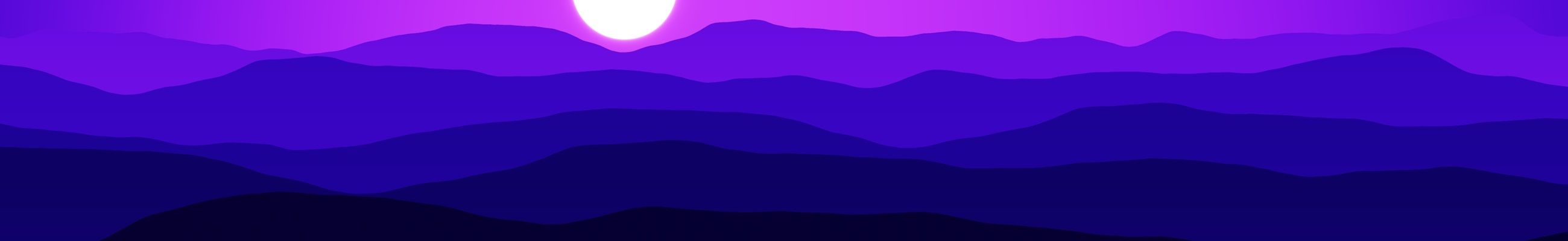 Montagne viola con luna, 2600x400 Ultrawide, Dual Monitor