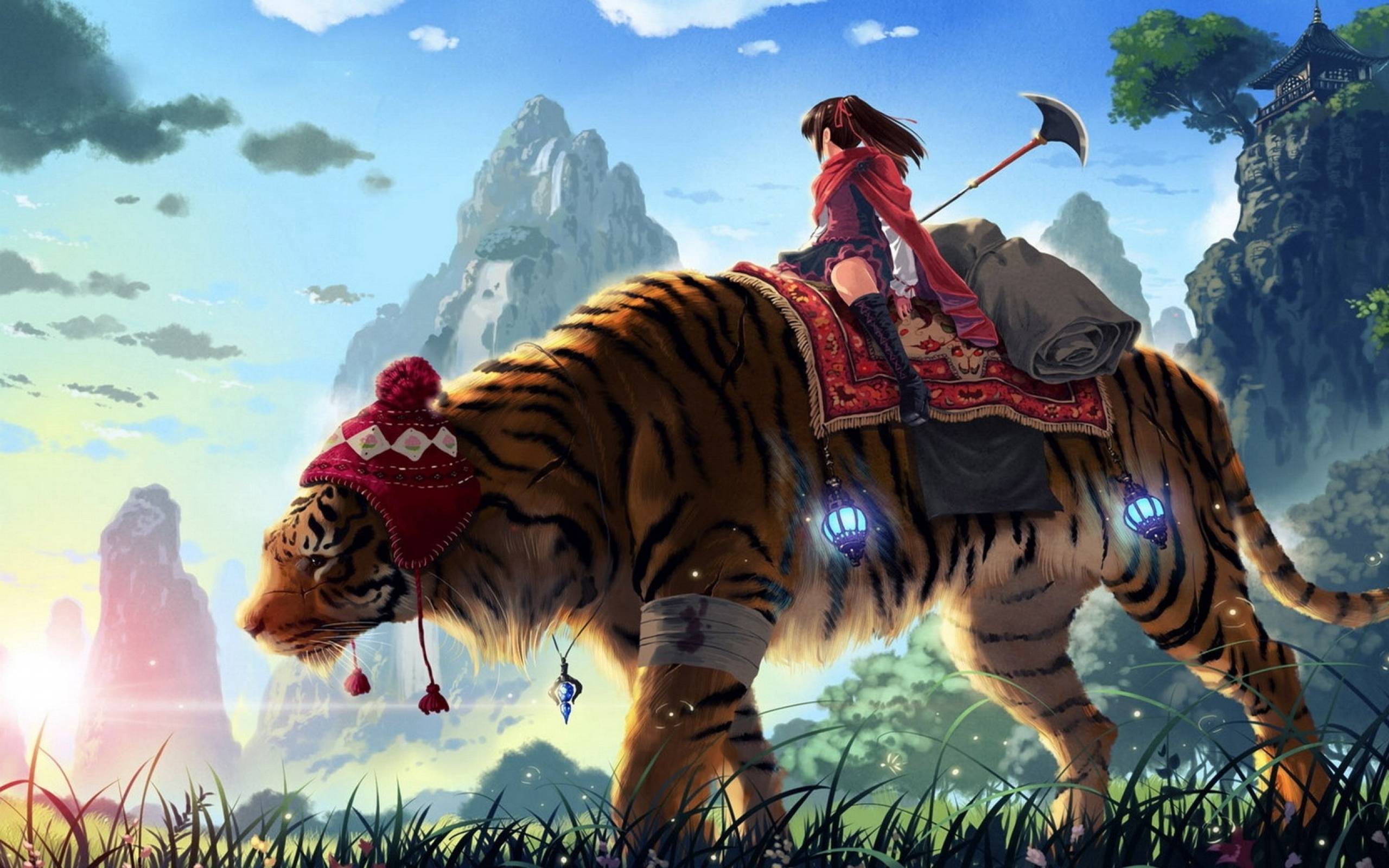 personaggio anime su tigre, 2560x1600 2K+, MacBook Pro