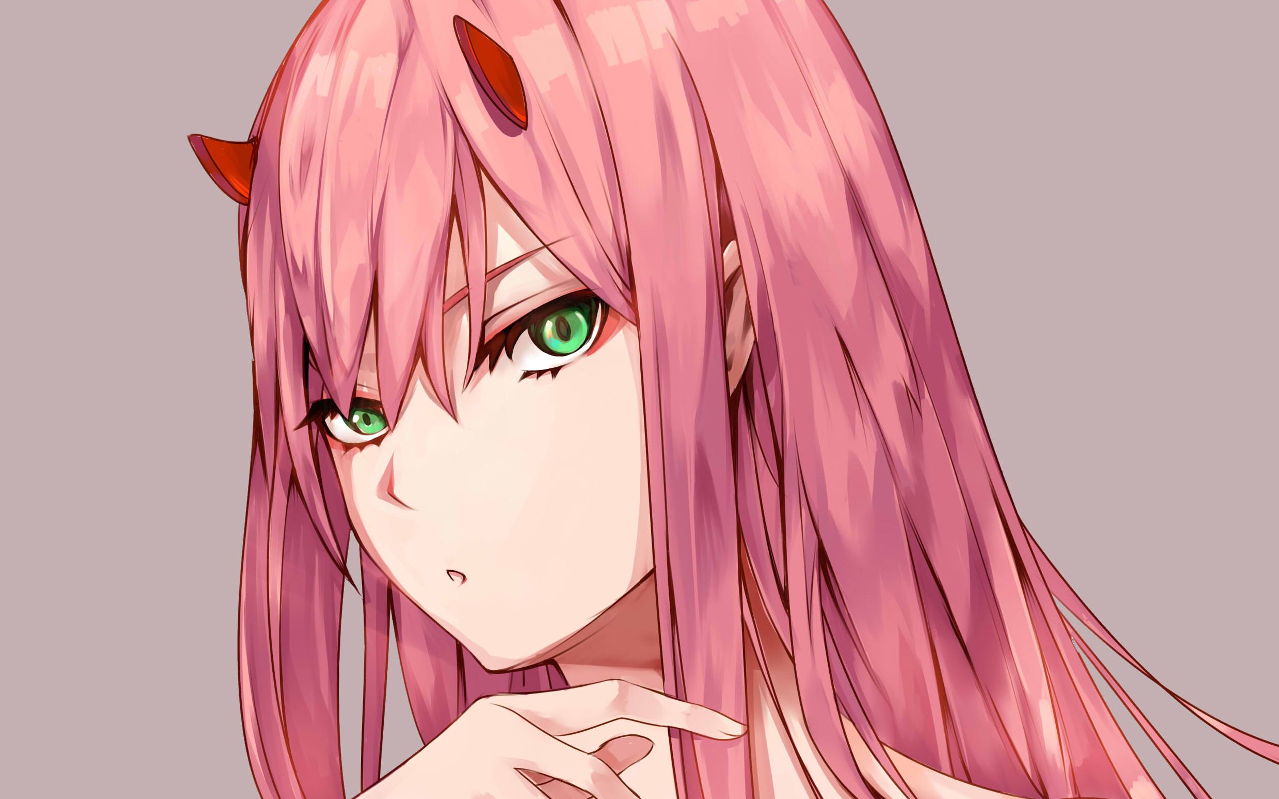 Zero Two capelli rosa, 2560x1600 2K, Desktop