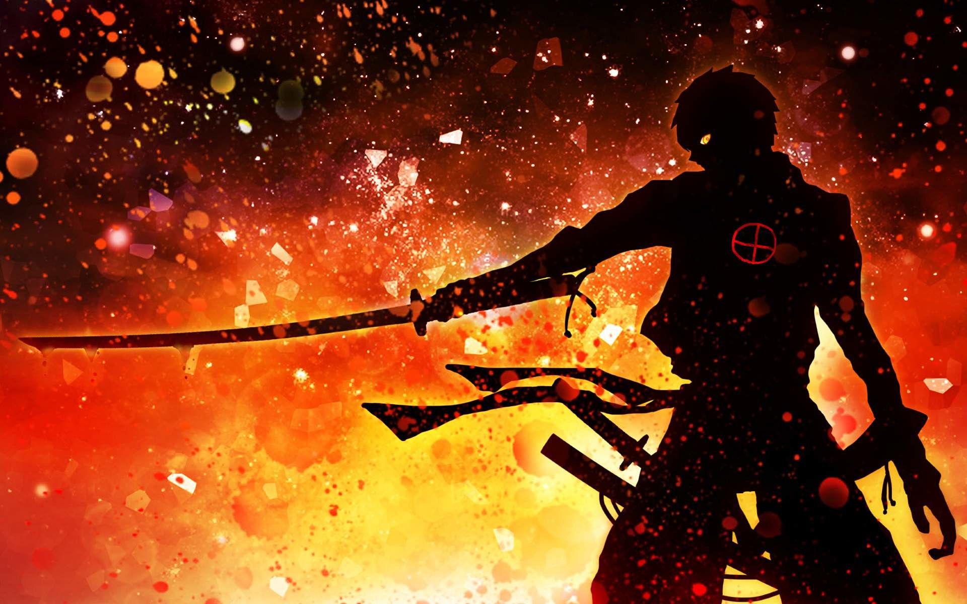 Guerriero anime silhouette spada, 1920x1200 Full HD+ WUXGA, PC Desktop