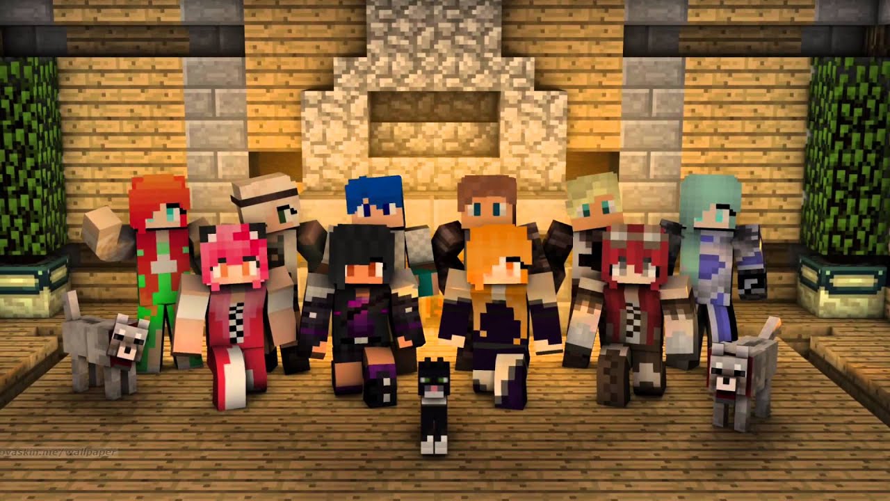 Personaggi Aphmau Minecraft Diaries, gioco sandbox, 1280x720 HD, Desktop