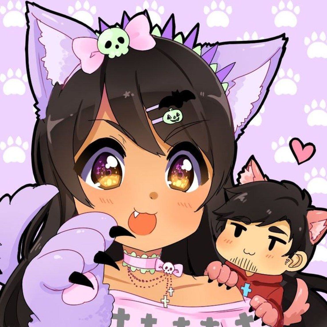 Aphmau personaggio gatto viola, Minecraft roleplay, 1136x1136 HD, Desktop