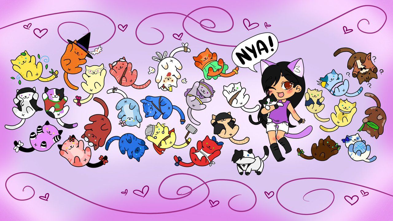 Aphmau con gattini animati, 1280x721 HD, Desktop