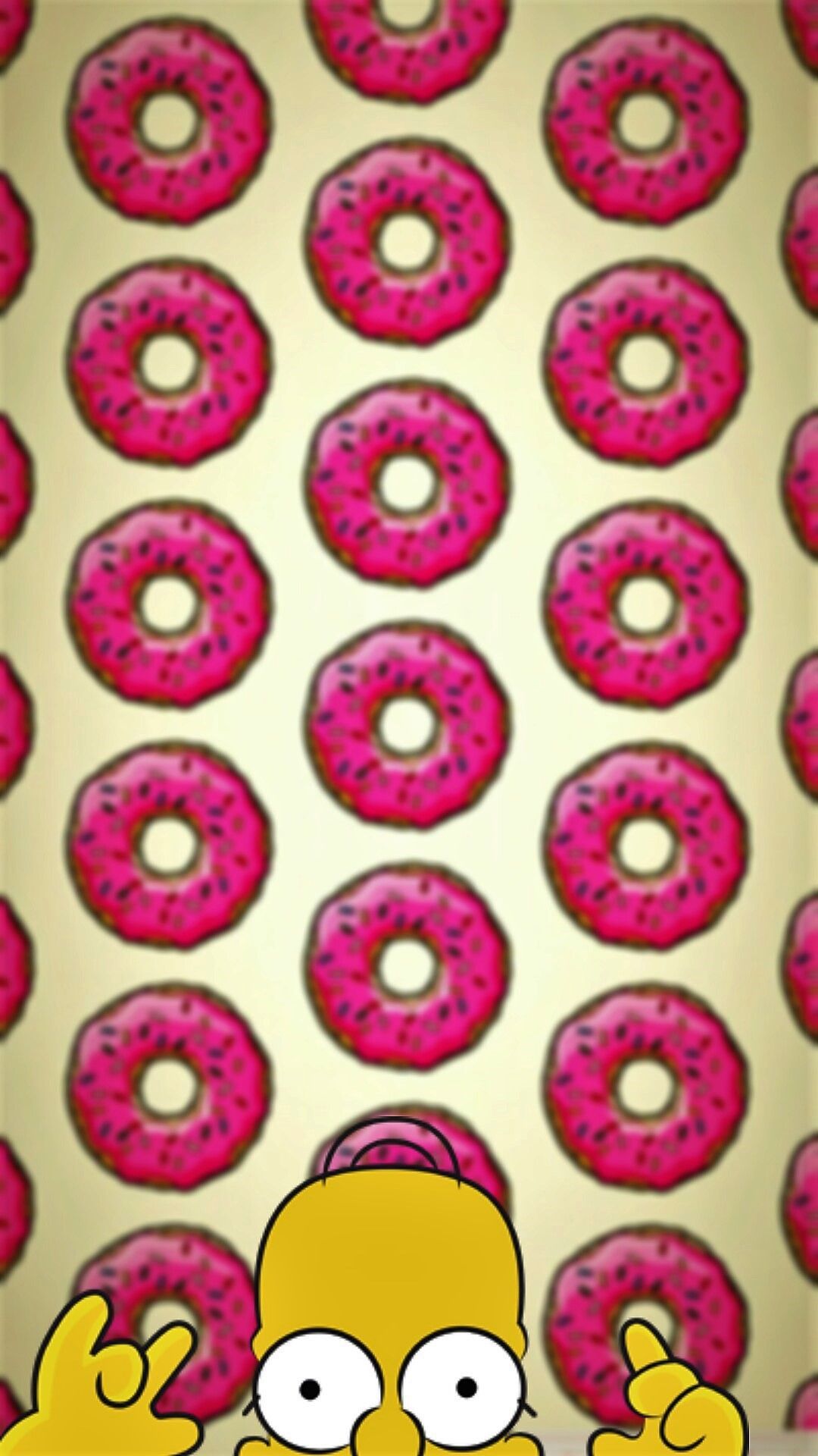 Homer Simpson con ciambelle, serie animata, 1080x1920 Full HD Verticale, Smartphone