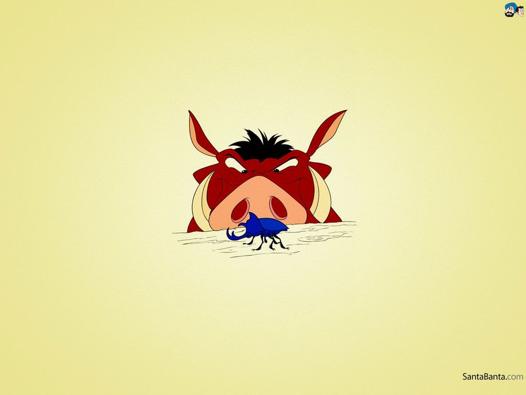 Pumbaa con scorpione blu, 1024x768 HD, Desktop