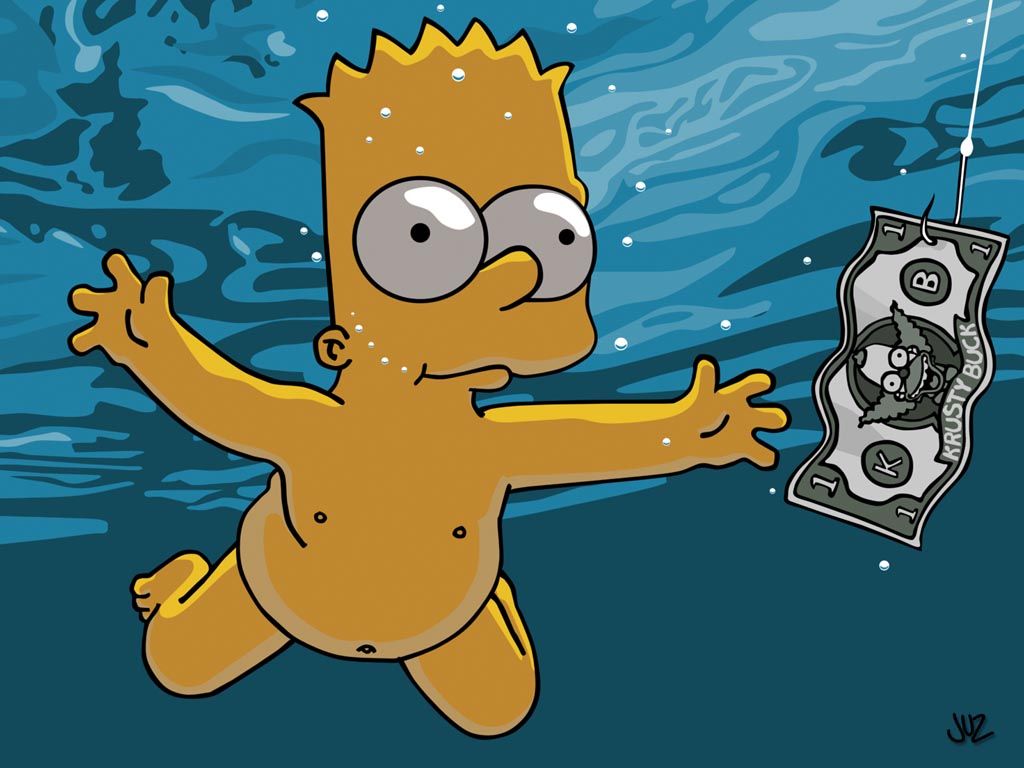 Bart Simpson sott'acqua, 1024x768 HD, Laptop
