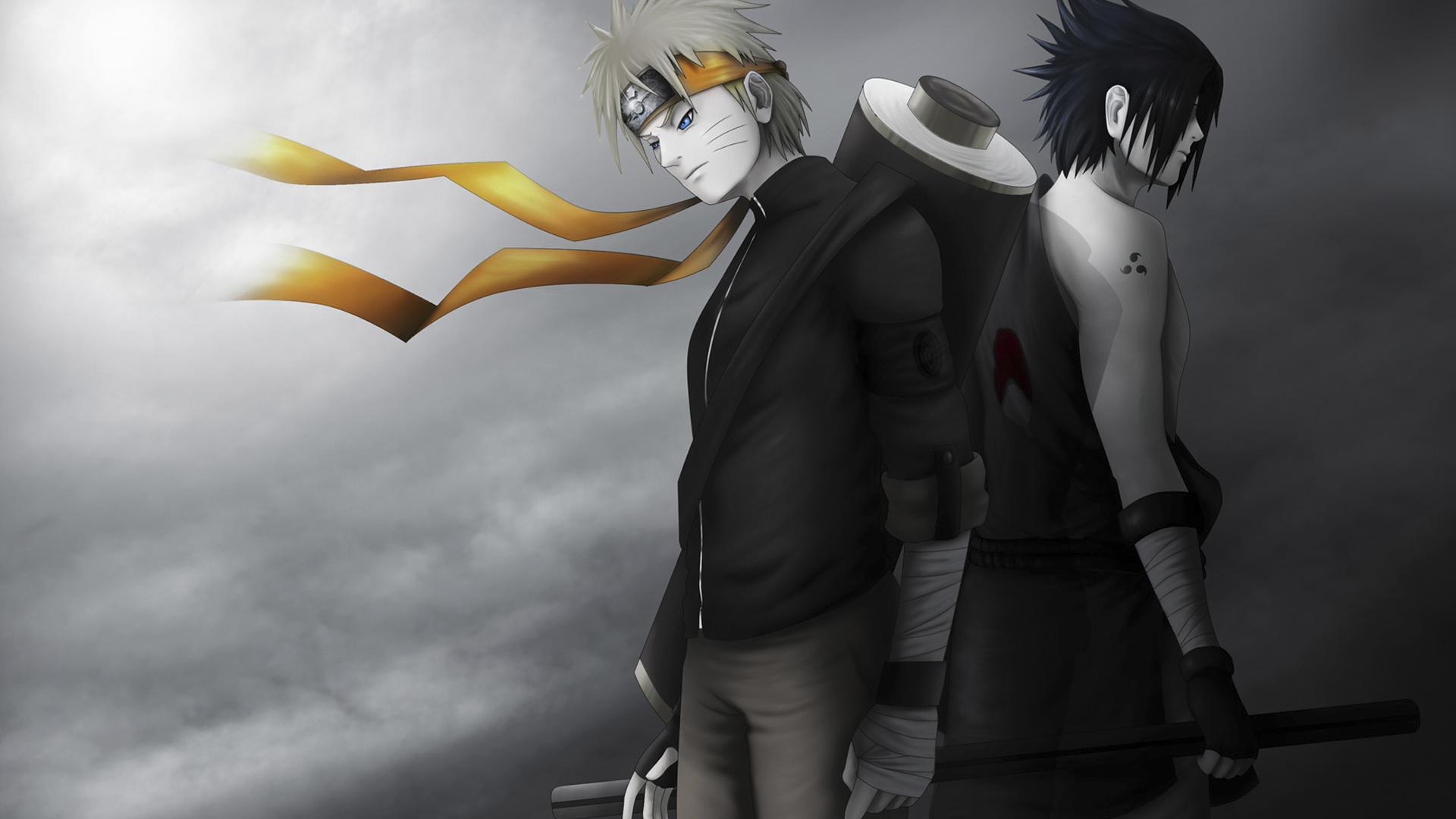 Naruto e Sasuke schiena a schiena, 1920x1080 Full HD 1080p, Laptop