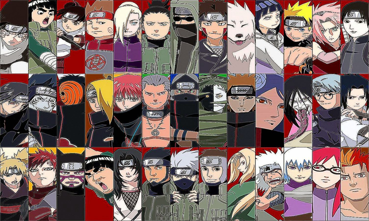 Personaggi Naruto Shippuden collage, 1504x901 720p, PC