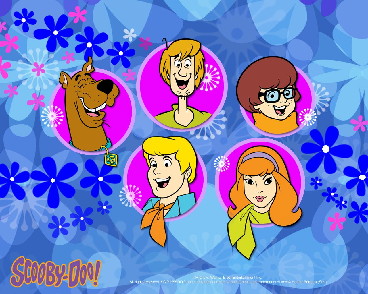 Personaggi Scooby-Doo cerchi rosa, 1280x1024 HD, Notebook Gaming