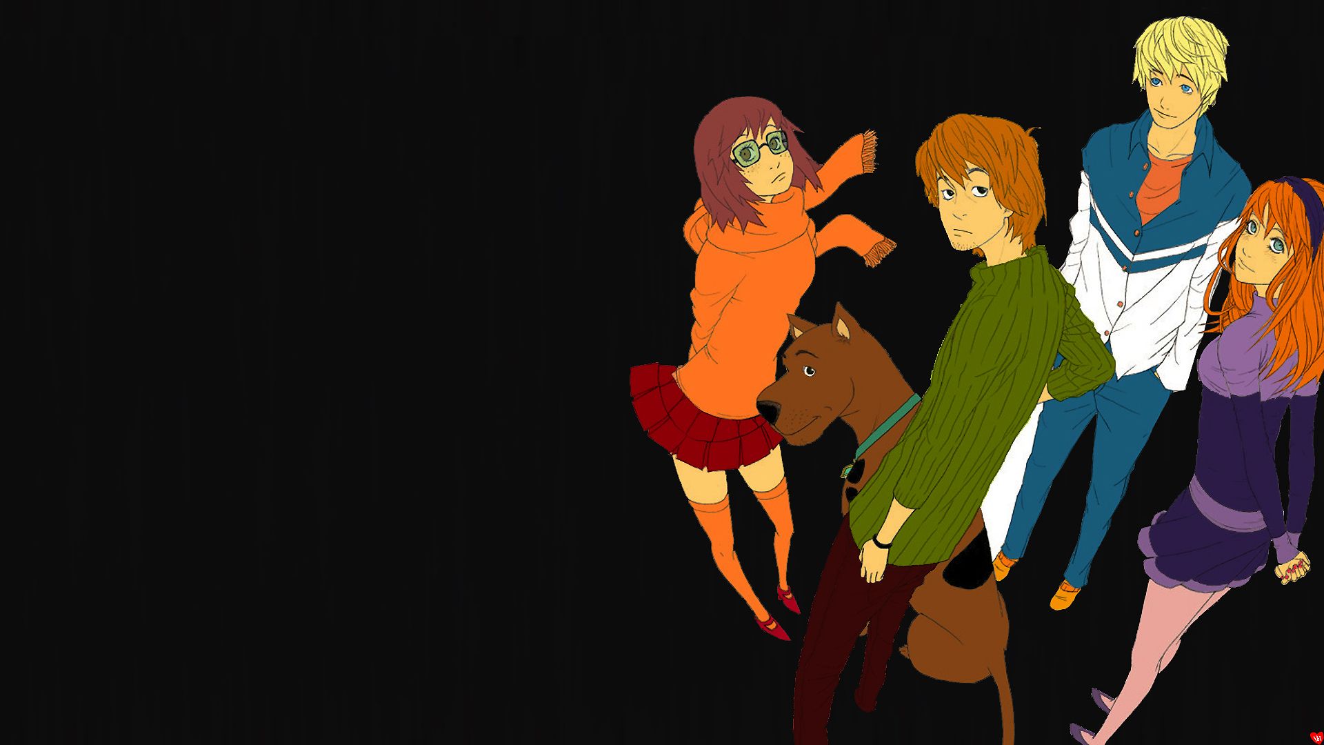 Personaggi Scooby-Doo stilizzati, 1920x1080 Full HD, PC